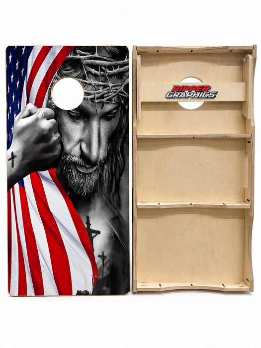 American Flag / Jesus Cornhole Design