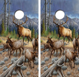 Mountain Ridge Bull Elk Cornhole Design