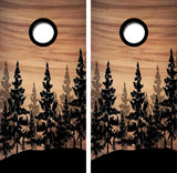 Rustic Pine Forest Cornhole Design
