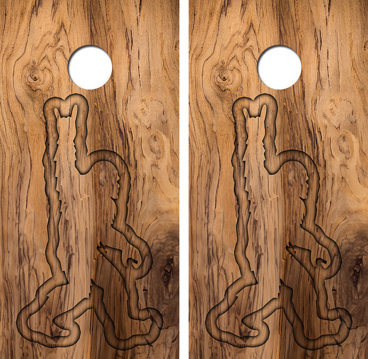 Sasquatch Routered Design Cornhole Design