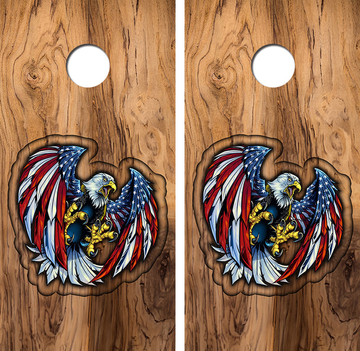 American Eagle Routered Design Cornhole Design