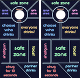 Neon Drinking Game Cornhole Design