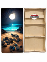 Moonlit Beach Cornhole Design