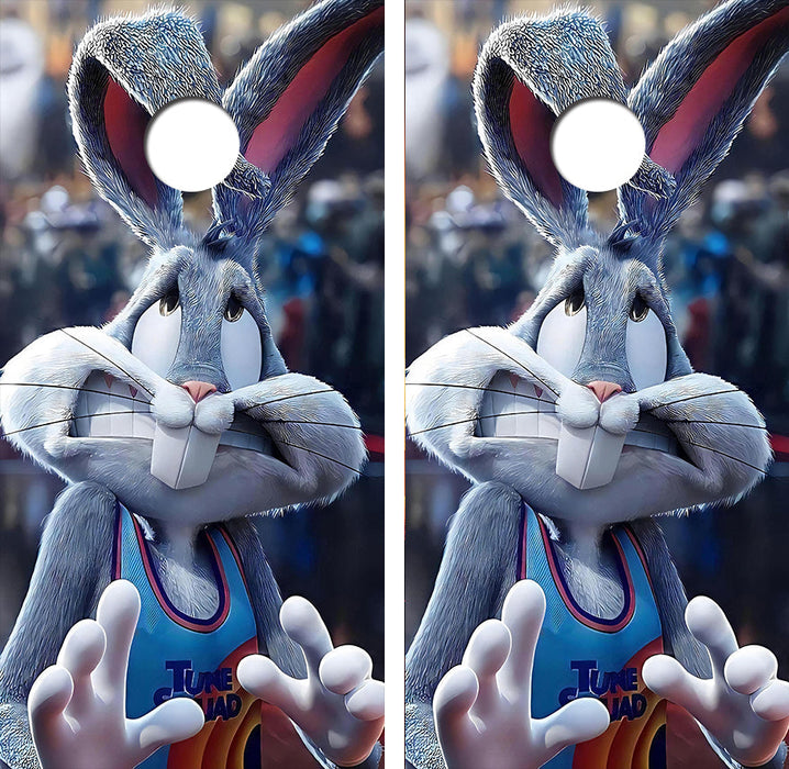 Close Call Rabbit Cornhole Design