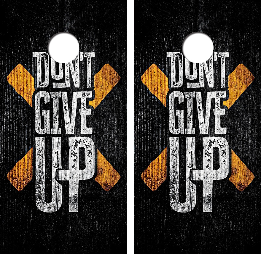 Don't Give Up Cornhole Design