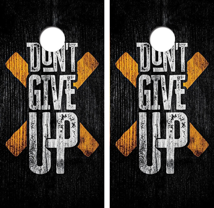 Don't Give Up Cornhole Design
