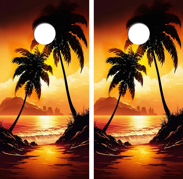 Moon Lit Cove Cornhole Design