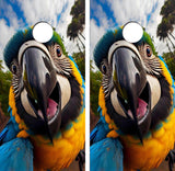 Parrot Selfie Cornhole Design