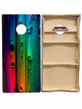 Multi Color Wood Planks Cornhole Design