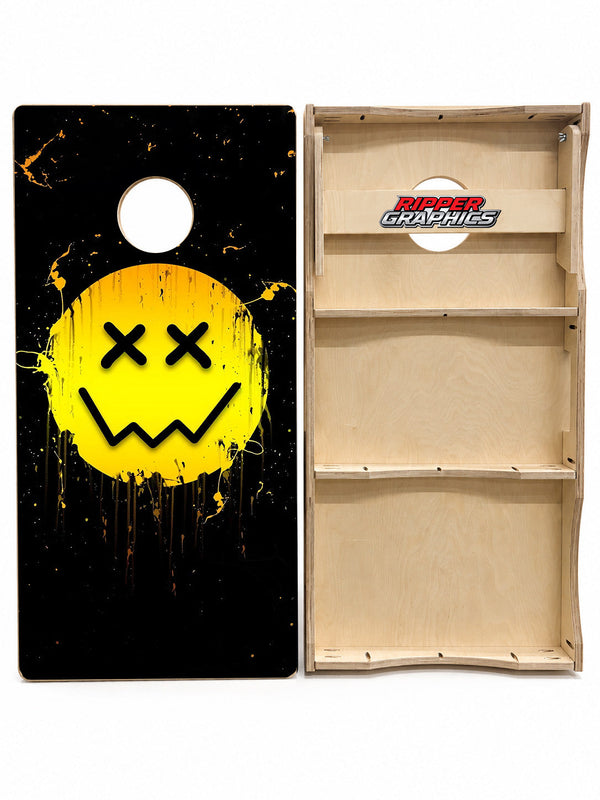 Crazy Happy Face Cornhole Design