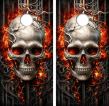 Flaming Skull Cornhole Design
