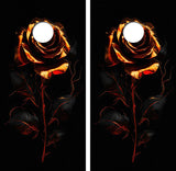 Copper Roses Cornhole Design