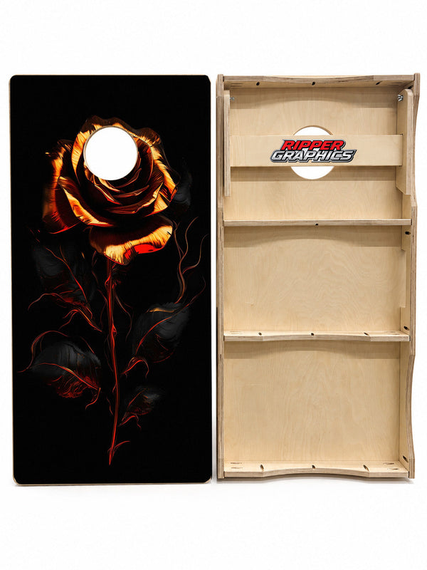 Copper Roses Cornhole Design