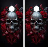 Skull Roses Cornhole Design