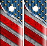 Chrome American Flag Cornhole Design