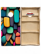 Colorful Rocks Cornhole Design