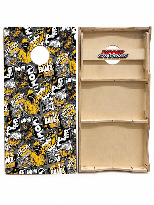 Boom Bang Wow Cornhole Design