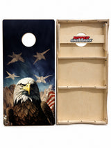 Bald Eagle American Flag Cornhole Design