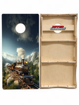 Steam Punk Style Train Cornhole Design