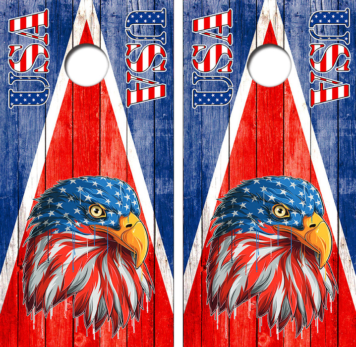 American Flag USA Eagle Cornhole Design