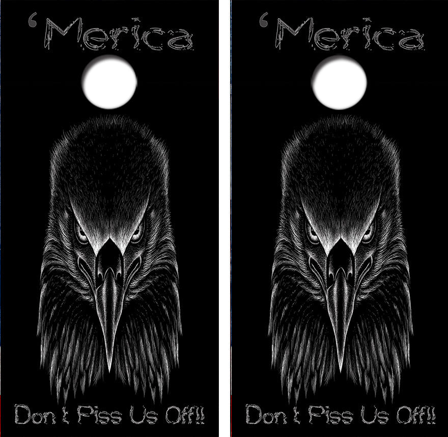 Merica Bald Eagle Cornhole Design