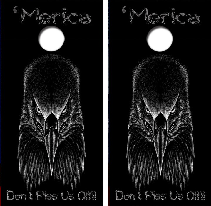 Merica Bald Eagle Cornhole Design
