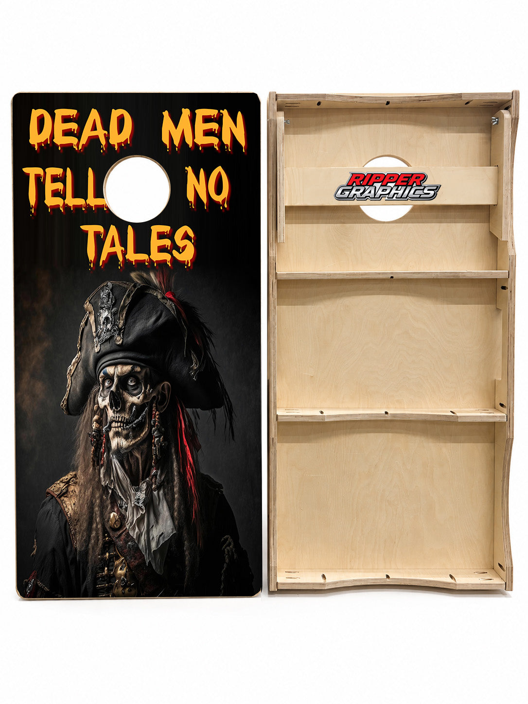 Dead Men Tell No Tales Cornhole Design