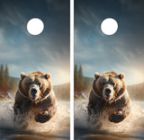 Charging Grizzly Bear Cornhole Design