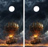 Steam Punk Hot Air Balloon Cornhole Design