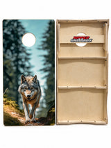Hungry North American Wolf Cornhole Design