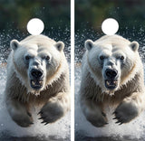Charging Polar Bear Cornhole Design