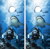 Swimming With Sharks Cornhole Design