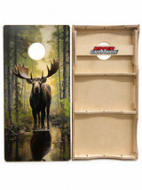 Bull Moose in Woods Cornhole Design