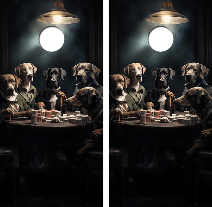 Dogs Playing Poker Cornhole Design
