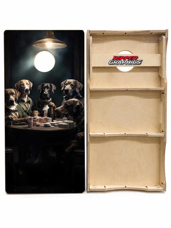 Dogs Playing Poker Cornhole Design