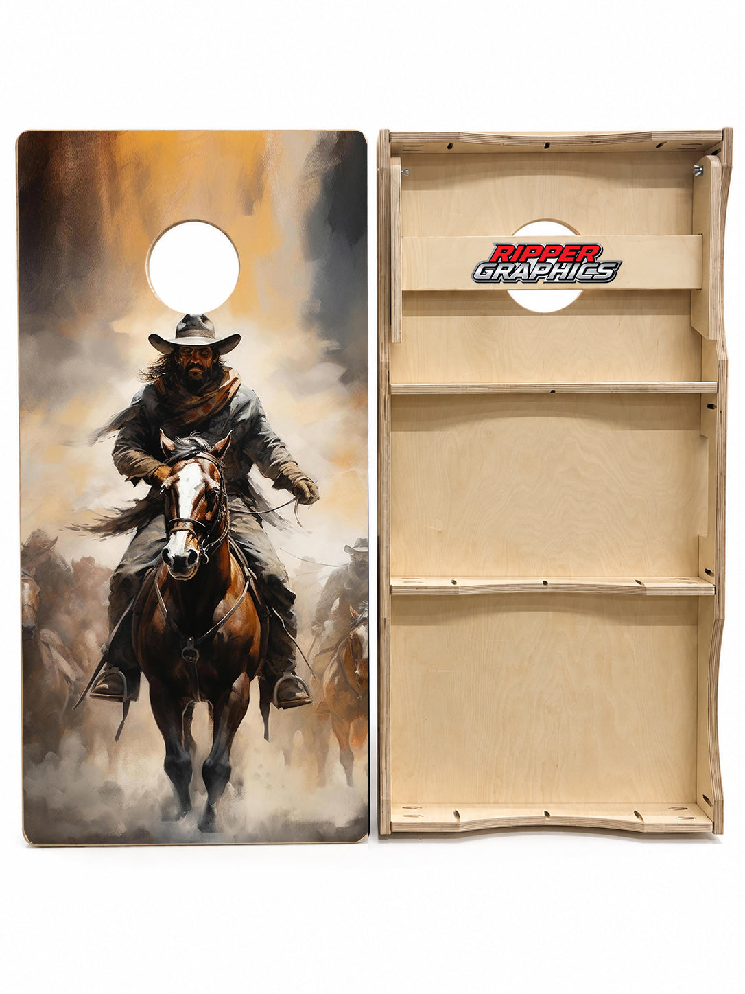 Old School Coyboy Cornhole Design