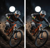 Downhill Mountain Bike Racer Cornhole Design