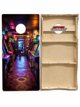 Old School Arcade Room Cornhole Design