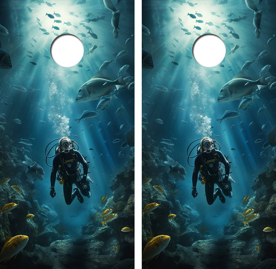 Scuba Diving Cornhole Design