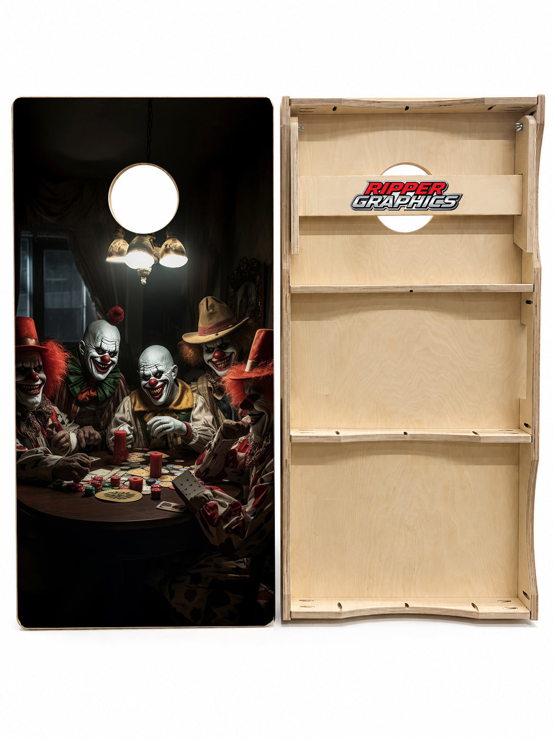 Clowns Playing Poker Cornhole Design
