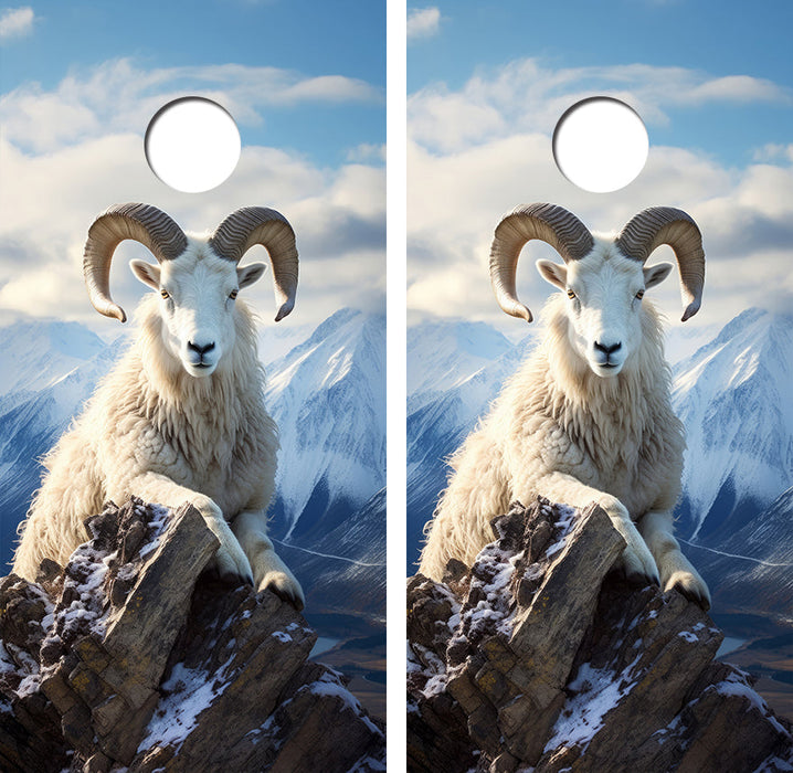 Doll Sheep on Rocks Cornhole Design