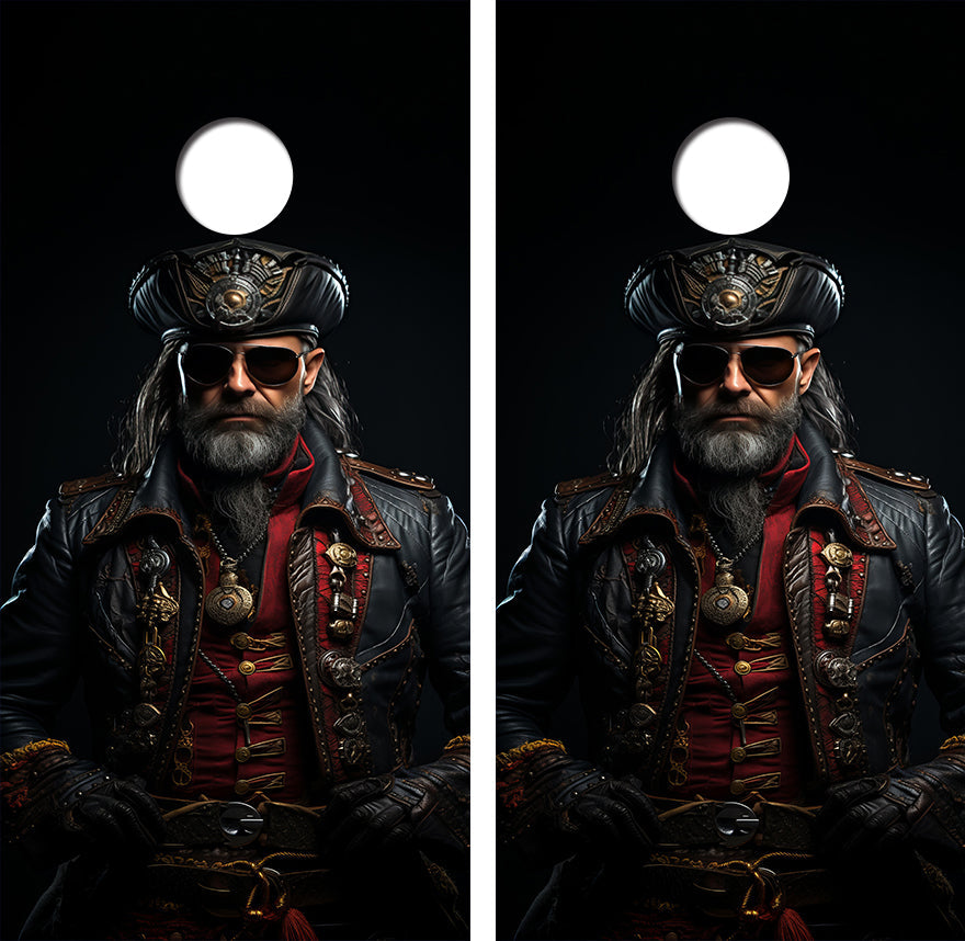 Futuristic Pirate Cornhole Design
