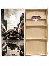 Little Turtle in a Big City Cornhole Design