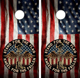 Stand For The Flag Kneel For The Fallen Cornhole Design