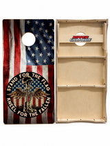 Stand For The Flag Kneel For The Fallen Cornhole Design