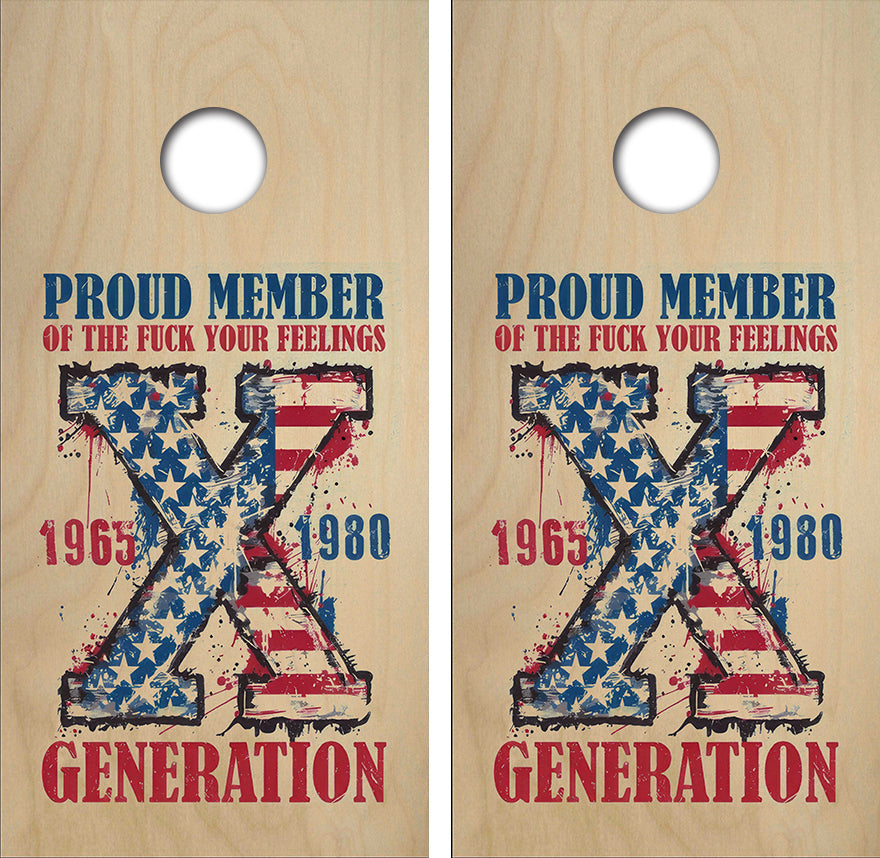 Proud Member Gen X Cornhole Design