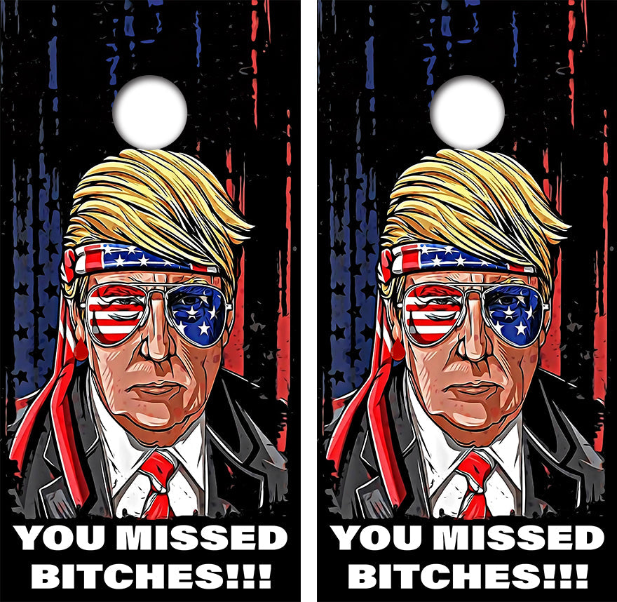 Trump You Missed Cornhole Design