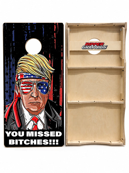 Trump You Missed Cornhole Design