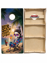 Beer Skeleton Cornhole Design