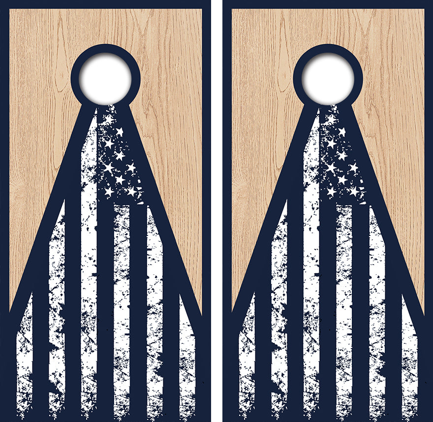 Triangle American Flag Cornhole Design
